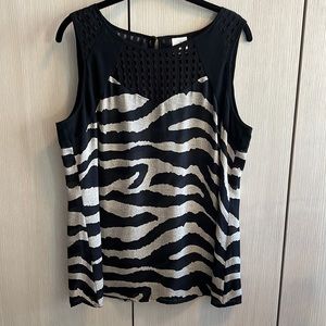 Animal print tank with waffle details